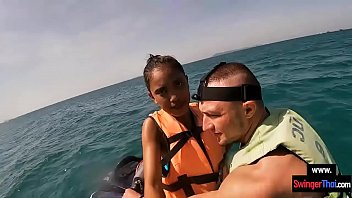 Public cock sucking Asian during a trip with a jetski